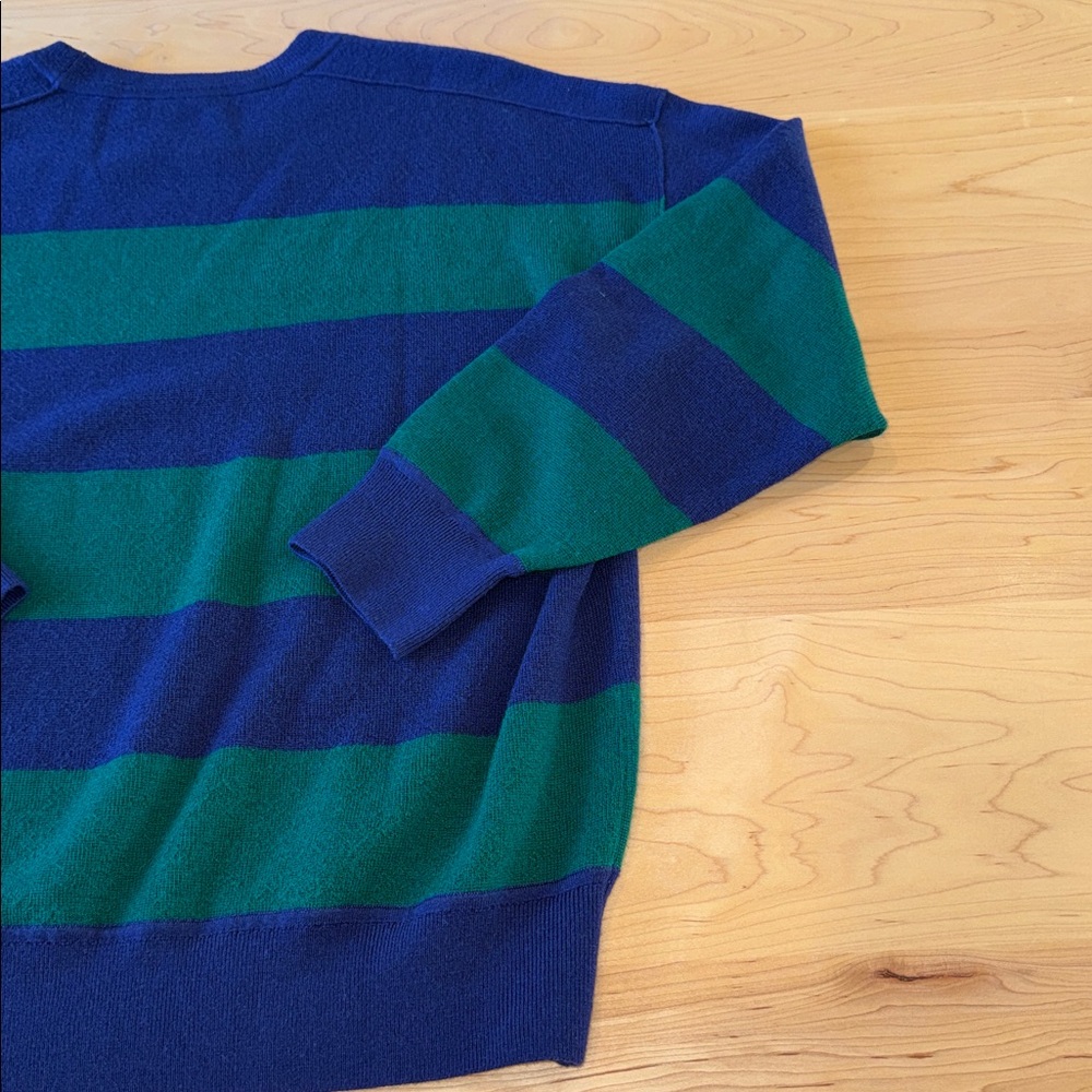 Women’s Madewell Merino Wool Pullover Sweater Cobalt Green Stripe Combo Medium - Picture 11 of 11